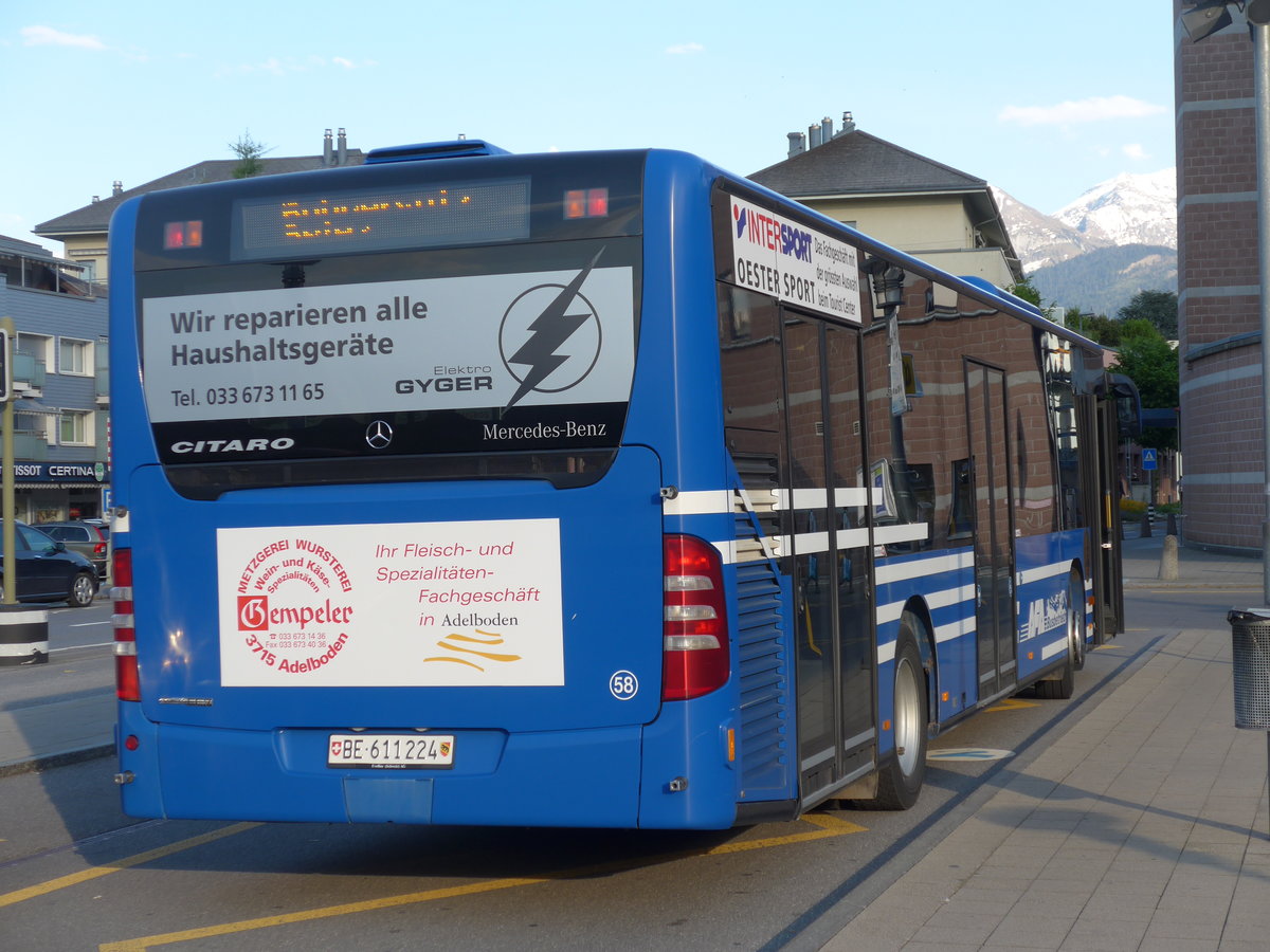 (180'152) - AFA Adelboden - Nr. 58/BE 611'224 - Mercedes am 17. Mai 2017 beim Bahnhof Spiez