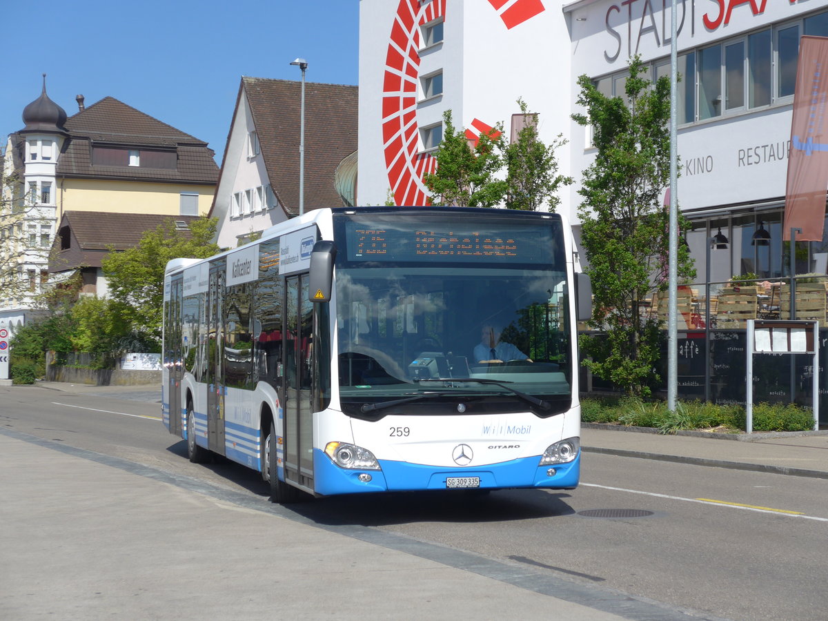 (180'177) - WilMobil, Wil - Nr. 259/SG 309'335 - Mercedes am 21. Mai 2017 beim Bahnhof Wil