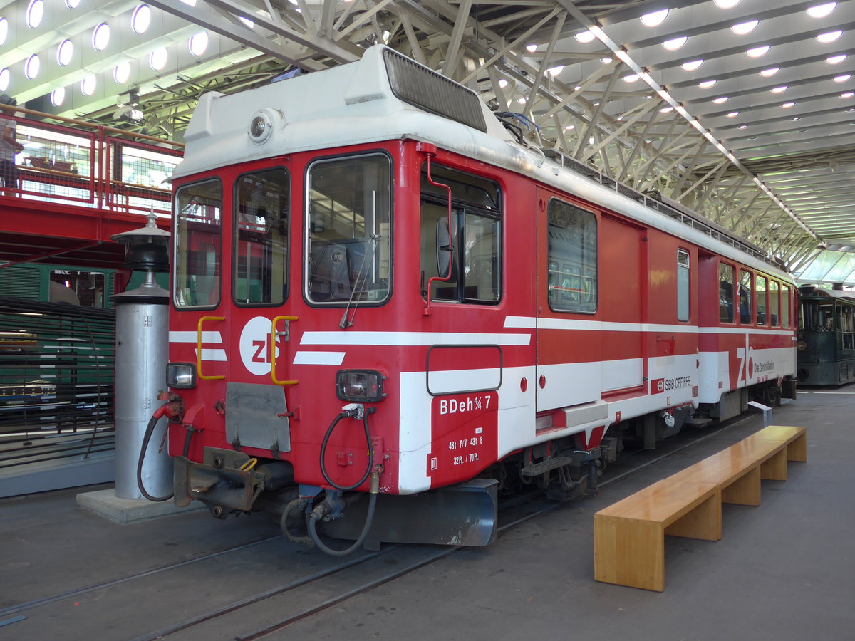 (180'845) - ZB-Triebwagen - Nr. 7 - am 28. Mai 2017 in Luzern, Verkehrshaus