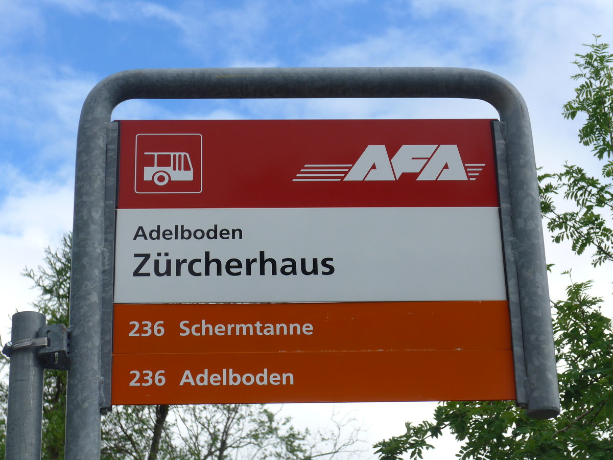 (180'962) - AFA-Haltestelle - Adelboden, Zrhcerhaus - am 4. Juni 2017