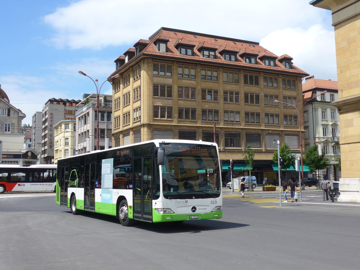 (181'075) - transN, La Chaux-de-Fonds - Nr. 313/NE 78'213 - Mercedes (ex TRN La Chaux-de-Fonds Nr. 313) am 12. Juni 2017 beim Bahnhof La Chaux-de-Fonds