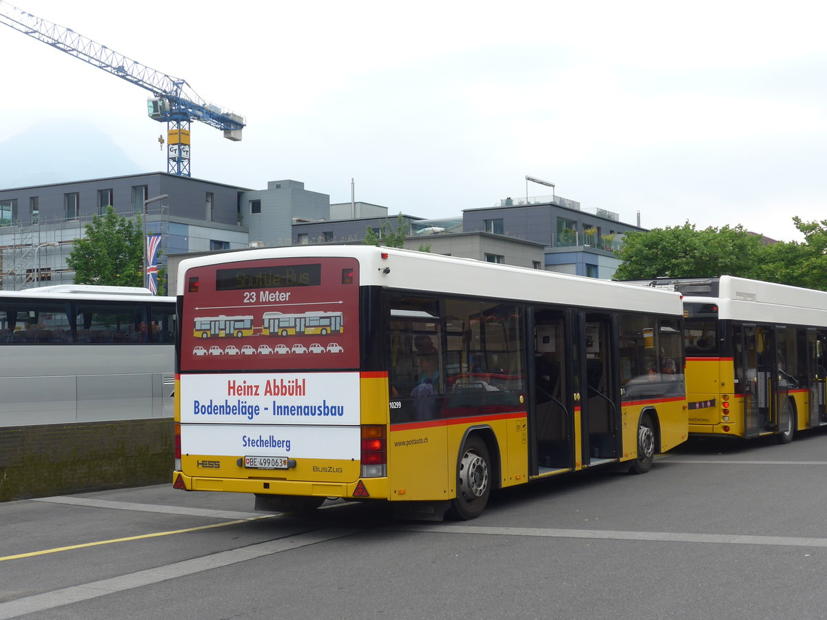 (181'363) - PostAuto Bern - BE 499'063 - Lanz+Marti/Hess Personenanhnger (ex VBL Luzern Nr. 310) am 24. Juni 2017 beim Bahnhof Interlaken Ost