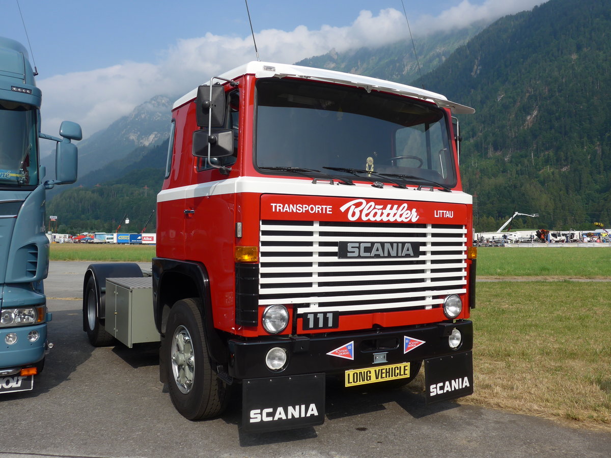 (181'512) - Blttler, Littau - Scania am 24. Juni 2017 in Interlaken, Flugplatz