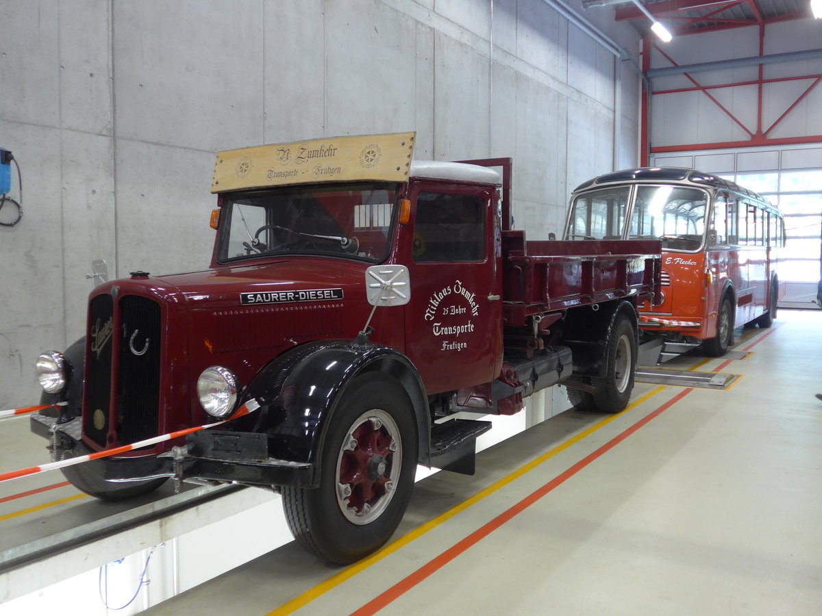 (181'716) - Zumkehr, Frutigen - Saurer am 1. Juli 2017 in Frutigen, Garage AFA