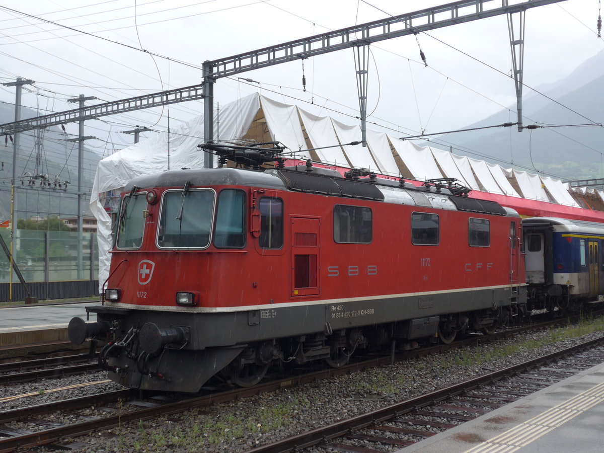 (181'896) - SBB-Lokomotive - Nr. 11'172 - am 9. Juli 2017 im Bahnhof Brig