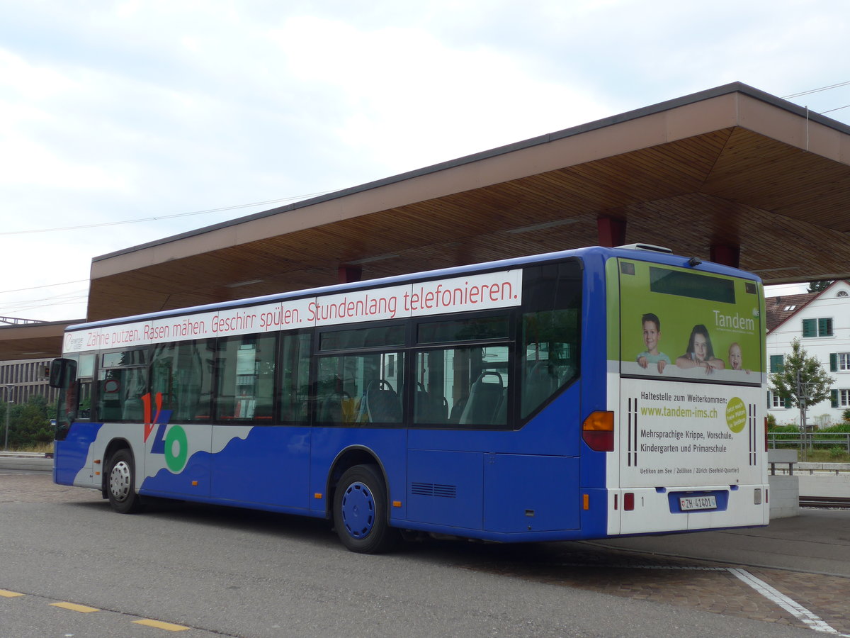 (181'957) - VZO Grningen - Nr. 1/ZH 41'401 - Mercedes am 10. Juli 2017 beim Bahnhof Wetzikon