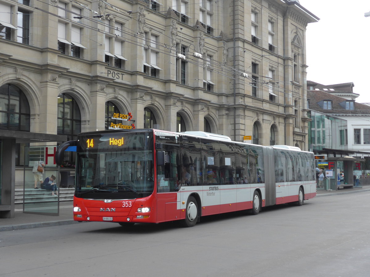 (182'023) - SW Winterthur - Nr. 353/ZH 886'353 - MAN am 10. Juli 2017 beim Hauptbahnhof Winterthur