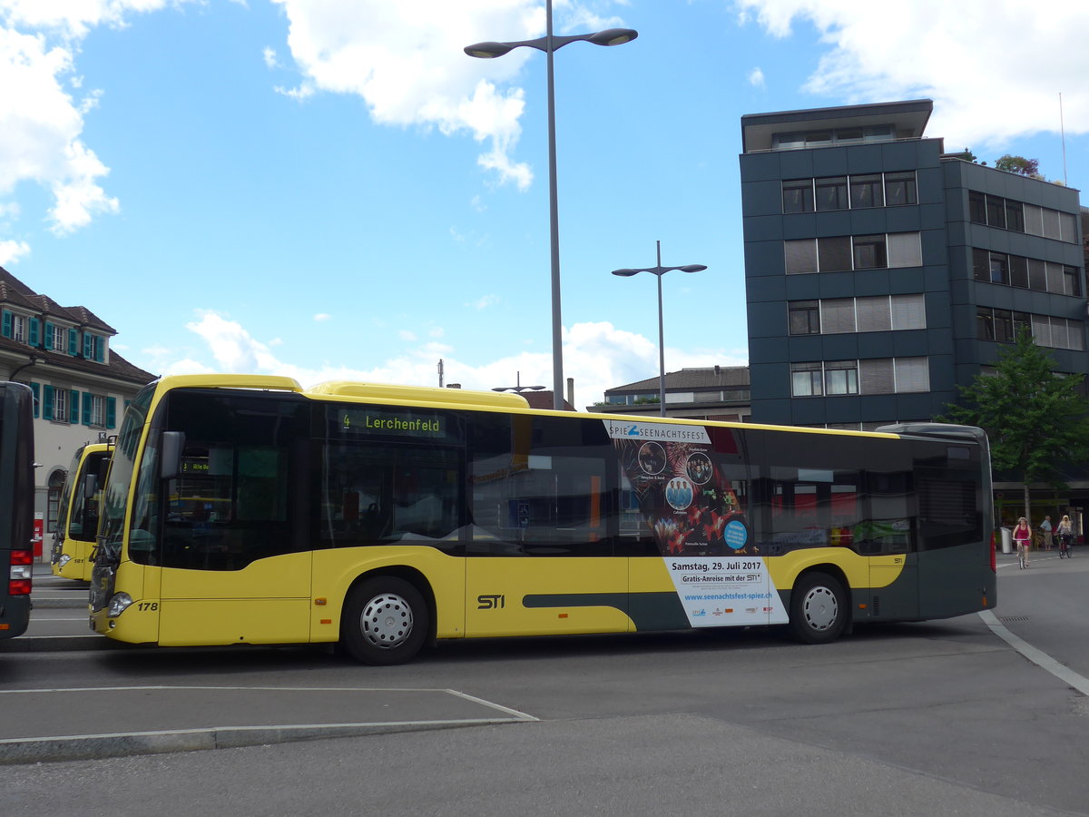 (182'048) - STI Thun - Nr. 178/BE 752'178 - Mercedes am 12. Juli 2017 beim Bahnhof Thun