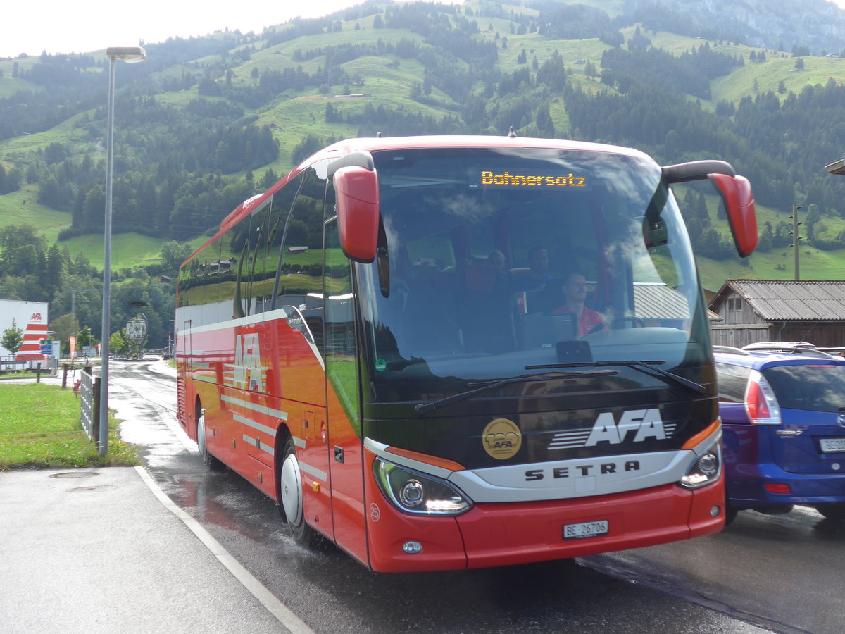 (182'430) - AFA Adelboden - Nr. 25/BE 26'706 - Setra am 31. Juli 2017 in Frutigen, Schwandistrasse