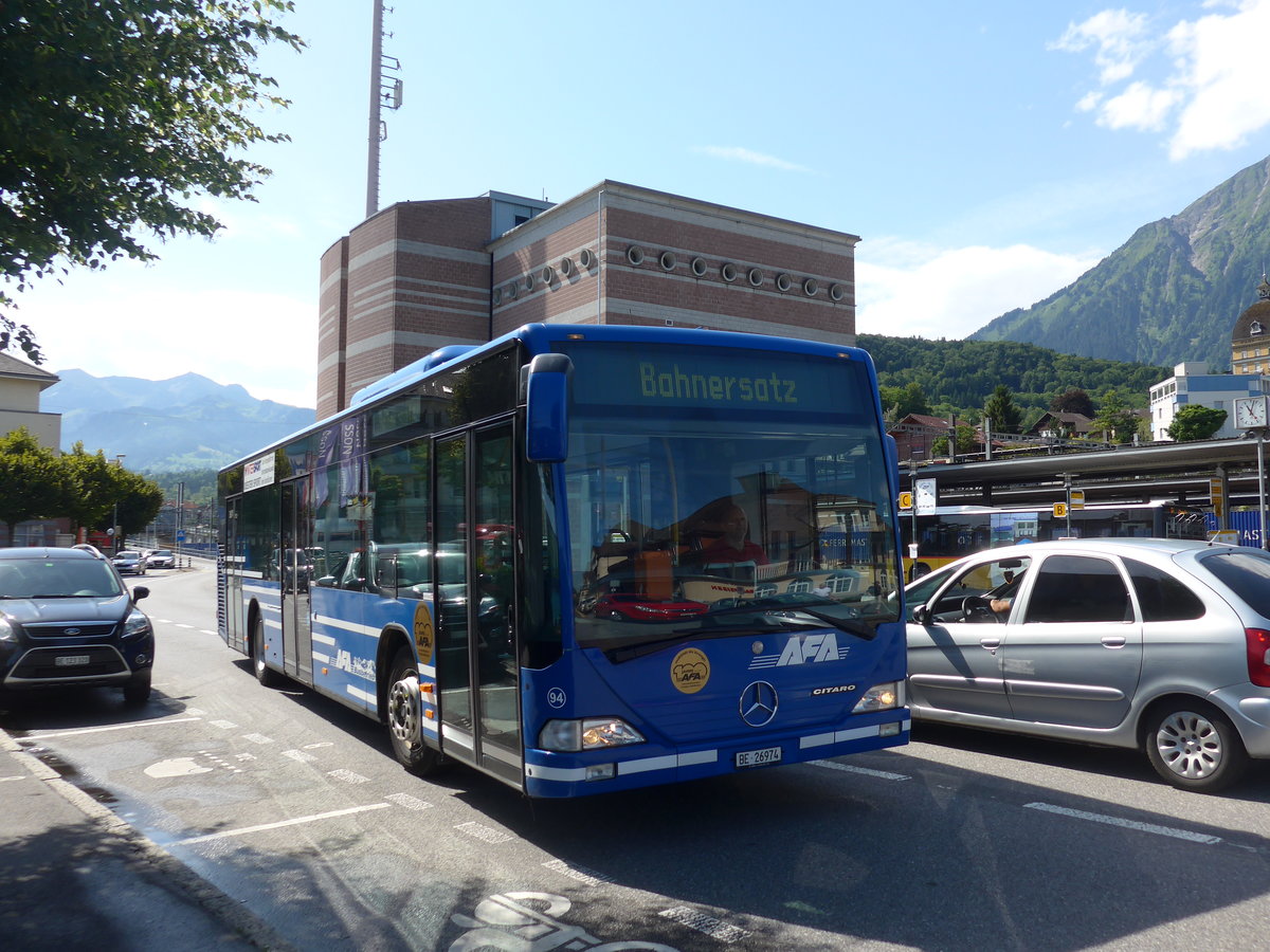 (182'451) - AFA Adelboden - Nr. 94/BE 26'974 - Mercedes am 31. Juli 2017 beim Bahnhof Spiez