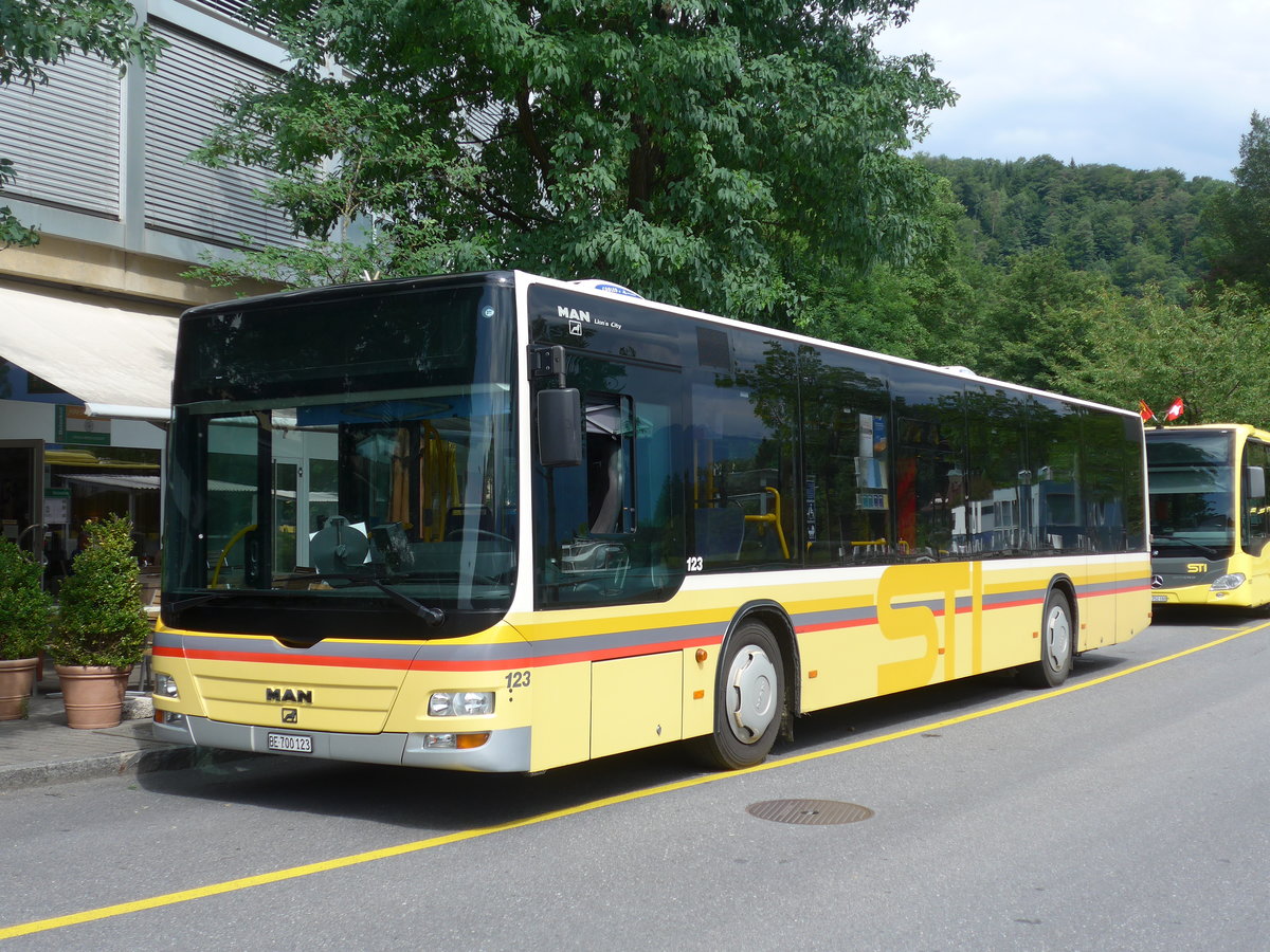 (182'459) - STI Thun - Nr. 123/BE 700'123 - MAN am 31. Juli 2017 bei der Schifflndte Thun