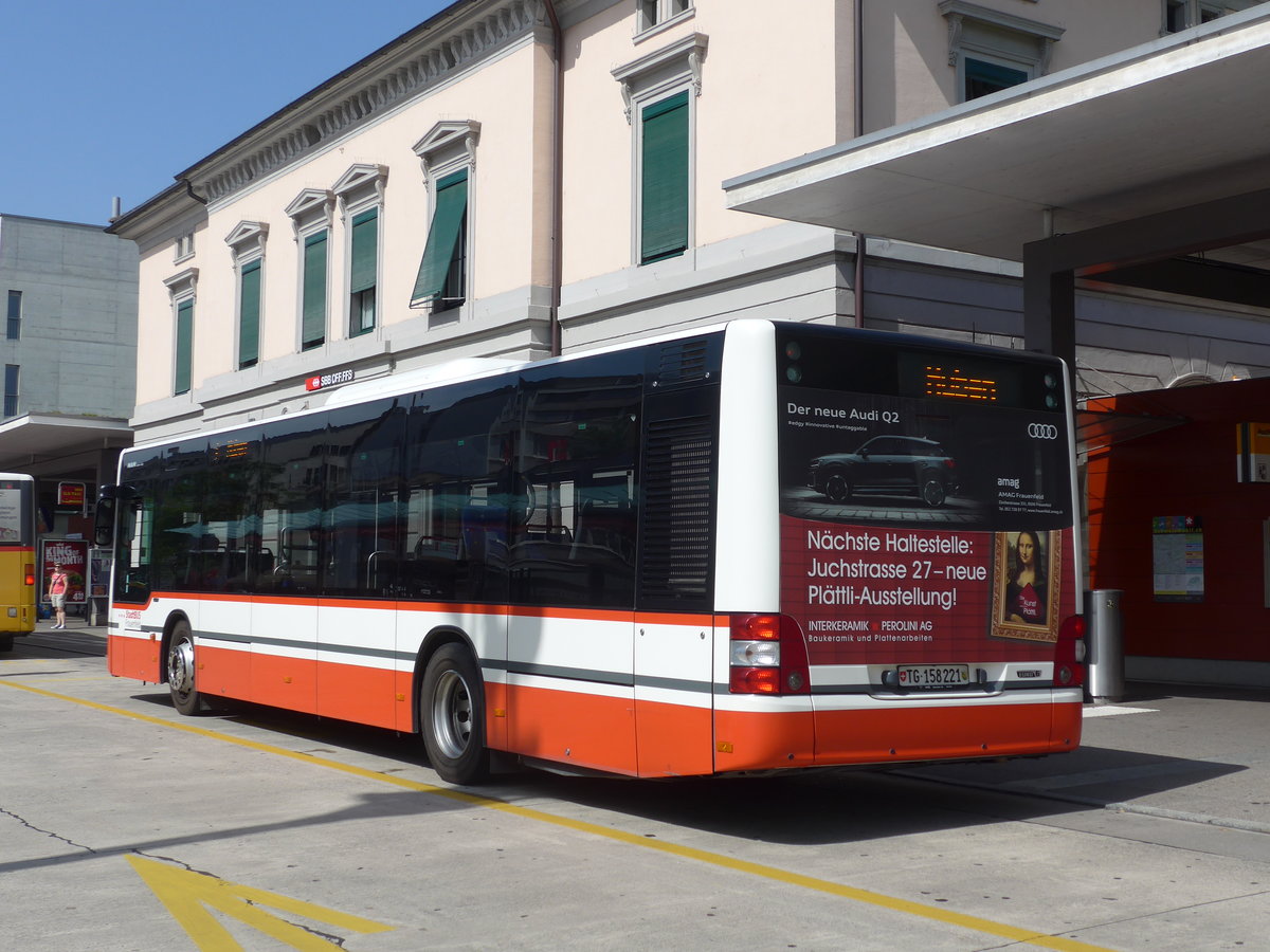 (182'569) - PostAuto Ostschweiz - TG 158'221 - MAN am 3. August 2017 beim Bahnhof Frauenfeld