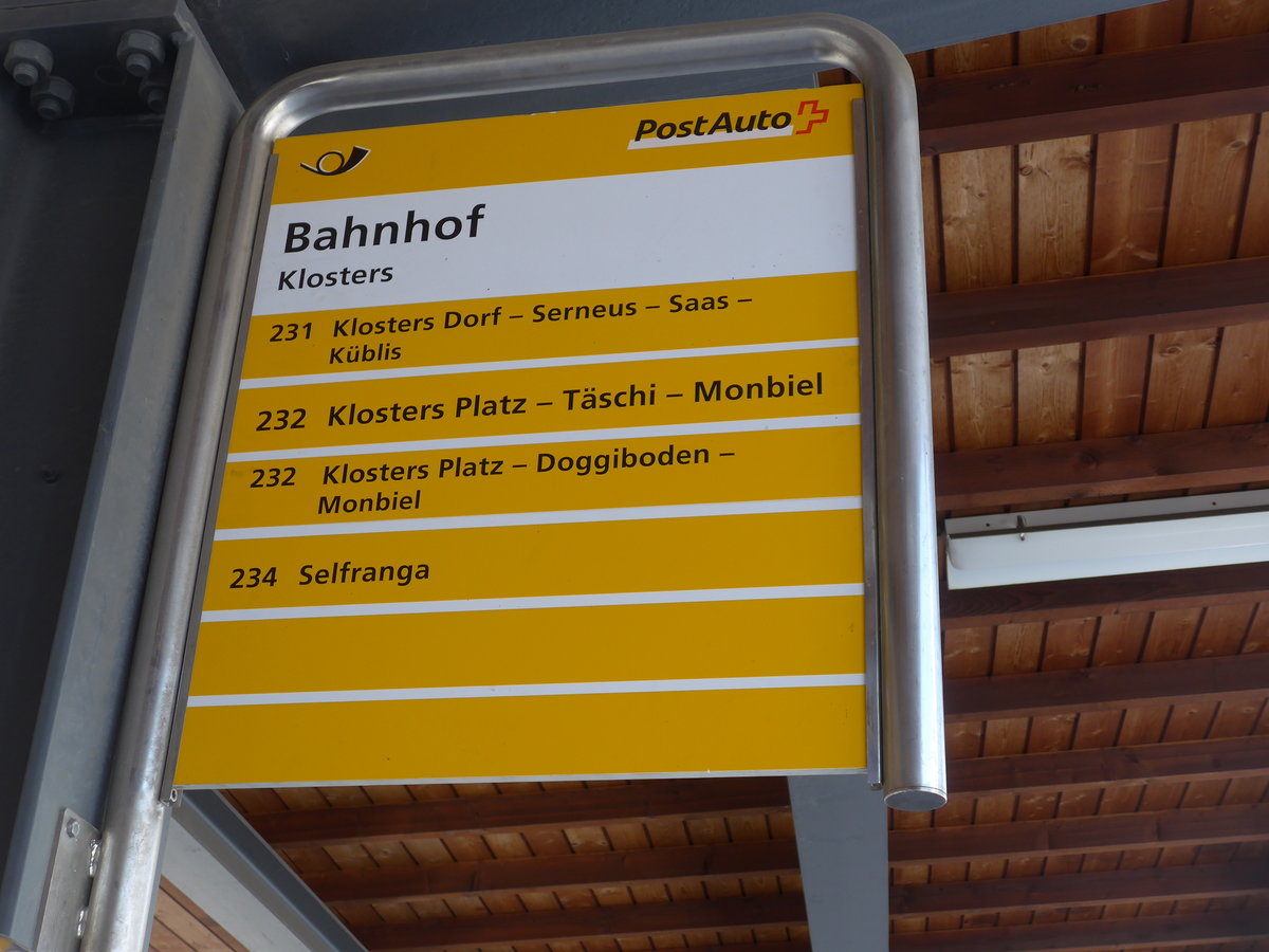 (182'776) - PostAuto-Haltestelle - Klosters, Bahnhof - am 5. August 2017