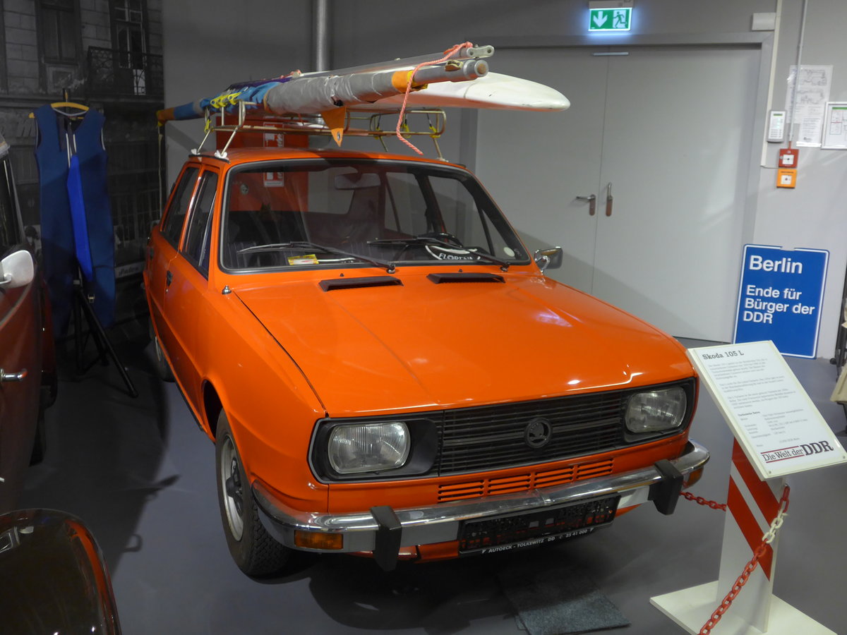 (183'020) - Skoda 105 L am 8. August 2017 in Dresden, Die Welt der DDR
