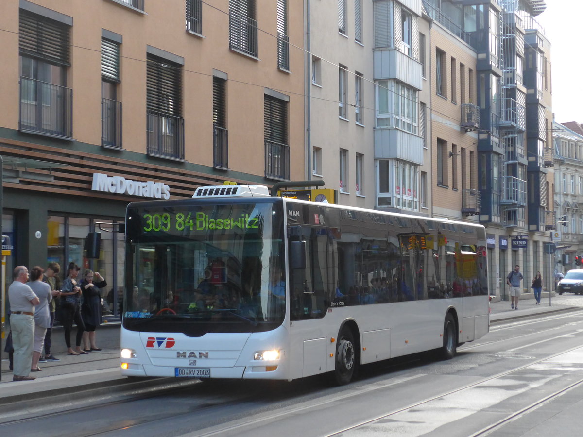 (183'132) - RVD Dresden - DD-RV 2003 - MAN am 9. August 2017 in Dresden, Schillerplatz