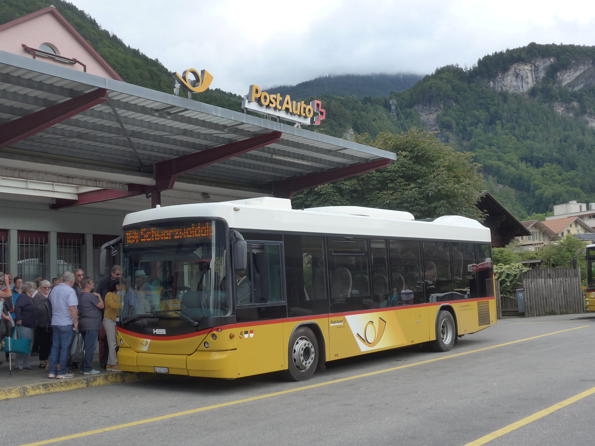 (183'634) - AVG Meiringen - Nr. 68/BE 401'568 - Scania/Hess (ex Nr. 59; ex Steiner, Messen) am 19. August 2017 in Meiringen, Postautostation