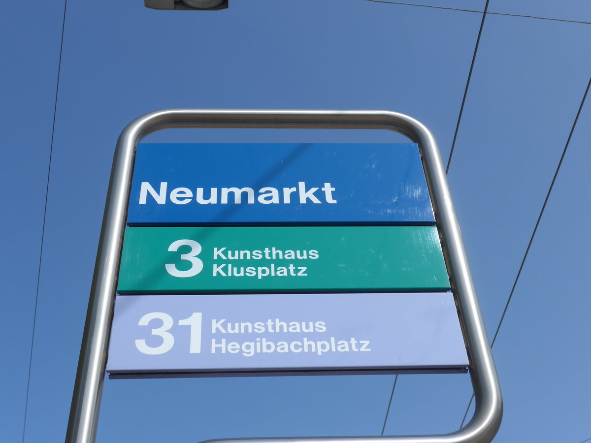 (183'713) - VBZ-Haltestelle - Zrich, Neumarkt - am 20. August 2017
