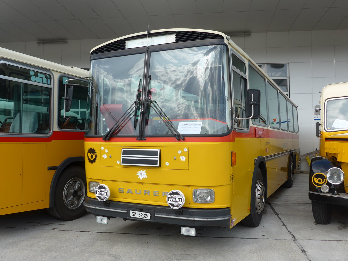 (184'314) - Fssler, Unteriberg - Nr. 6/SZ 5232 - Saurer/R&J (ex Schrch, Gutenburg Nr. 6; ex P 24'358) am 26. August 2017 in Oberkirch, CAMPUS Sursee