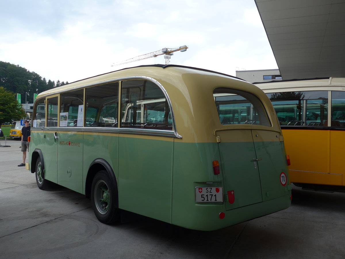 (184'376) - AAGS Schwyz - Nr. 1/SZ 5171 - Saurer/Geser (ex Nr. 9; ex Nr. 17; ex Nr. 9; ex Nr. 1) am 26. August 2017 in Oberkirch, CAMPUS Sursee