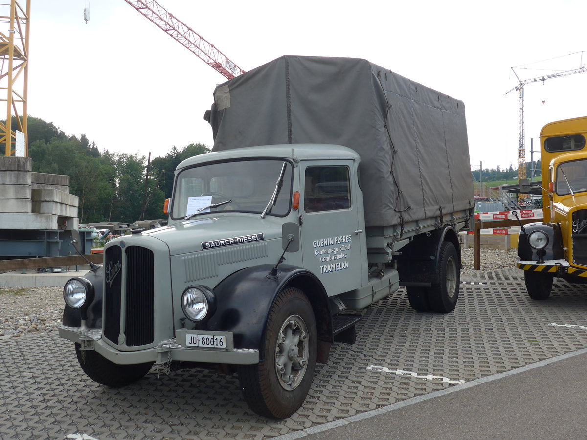 (184'405) - Cuenin, Tramelan - JU 80'016 - Saurer am 26. August 2017 in Oberkirch, CAMPUS Sursee