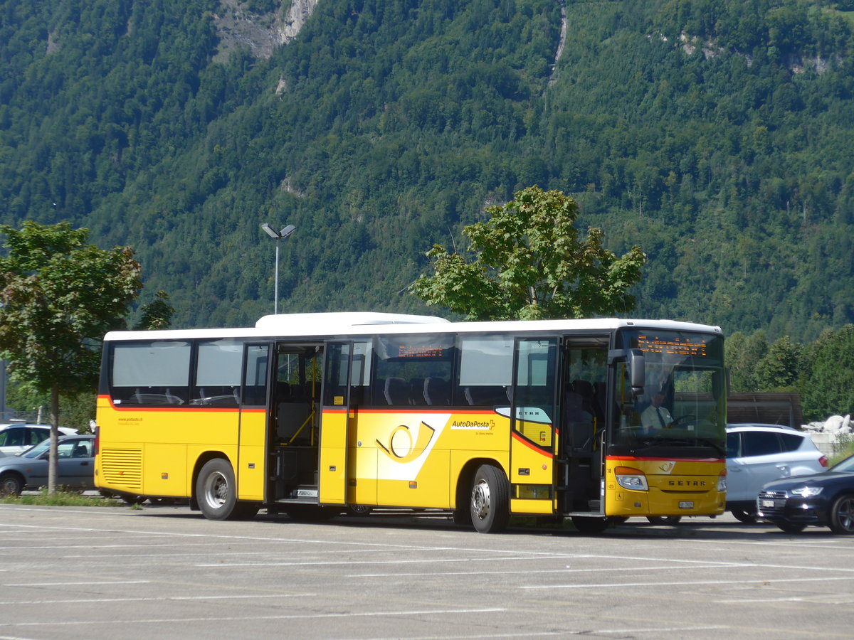 (184'580) - Fontana, Ilanz - Nr. 18/GR 79'029 - Setra (ex Nr. 7) am 3. September 2017 in Interlaken, Flugplatz