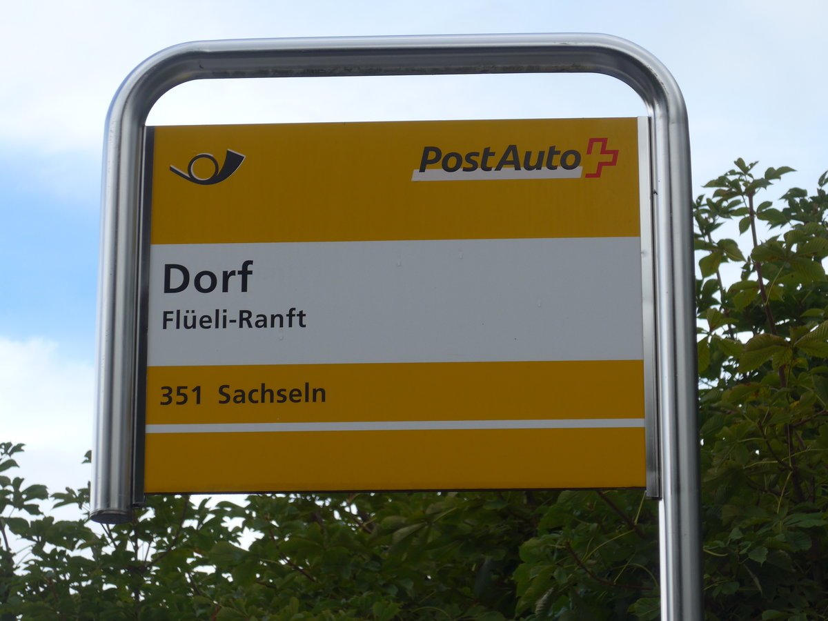 (184'729) - PostAuto-Haltestelle - Fleli-Ranft, Dorf - am 10. September 2017