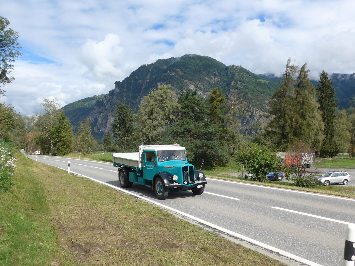 (184'837) - Burger, Altendorf - SZ 4680 - Saurer am 16. September 2017 in Cazis, Bndner Arena