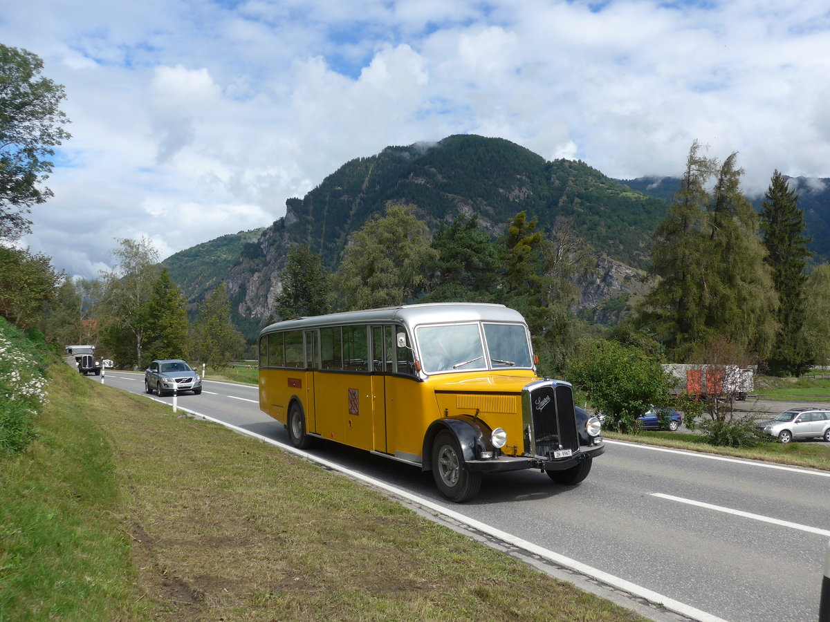 (184'854) - Wegmller, Attikon - ZH 9967 - Saurer/Hess (ex P 24'531; ex P 1375) am 16. September 2017 in Cazis, Bndner Arena