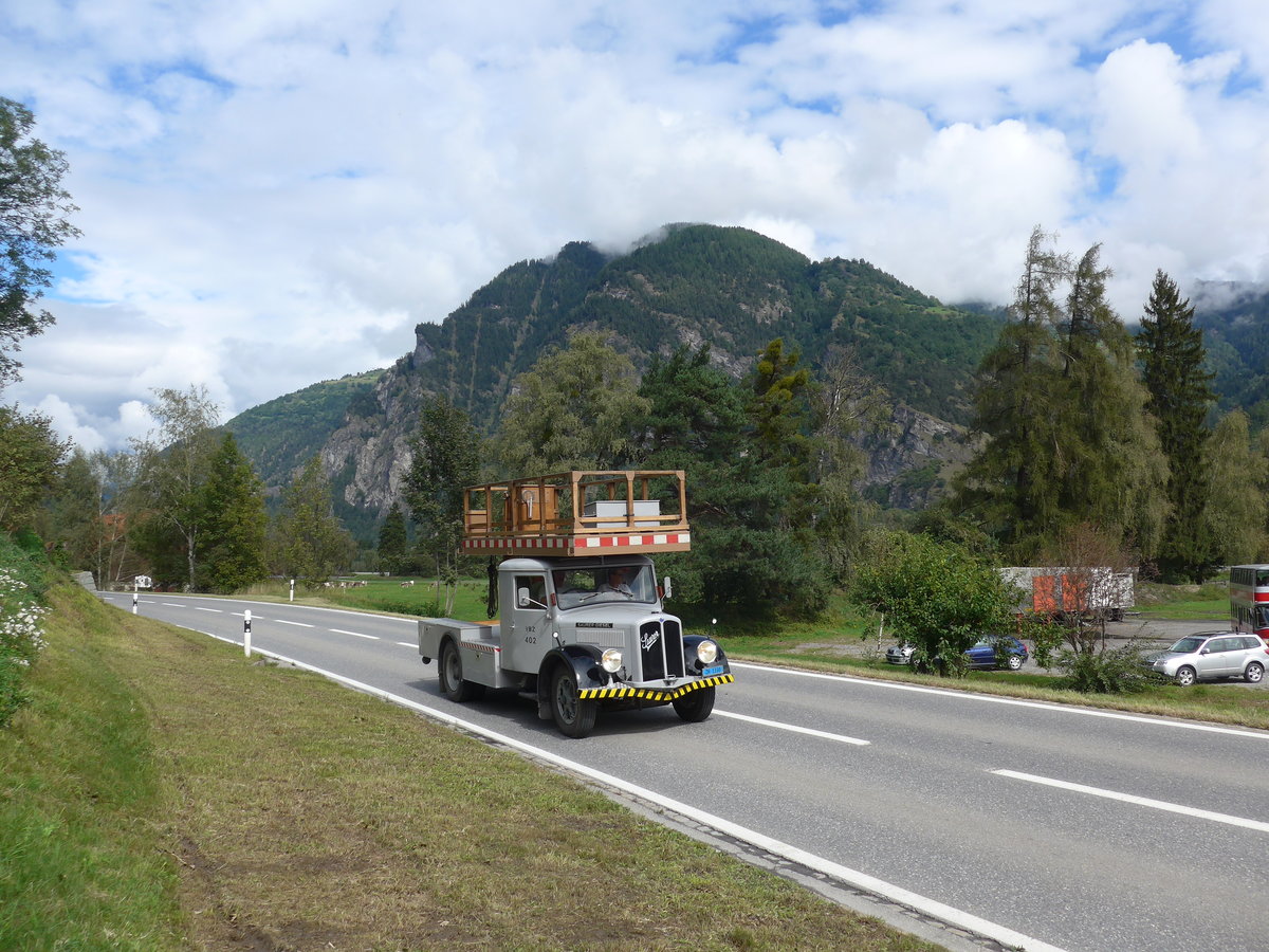 (184'859) - VBZ Zrich - Nr. 402/ZH 1330 - Saurer am 16. September 2017 in Cazis, Bndner Arena