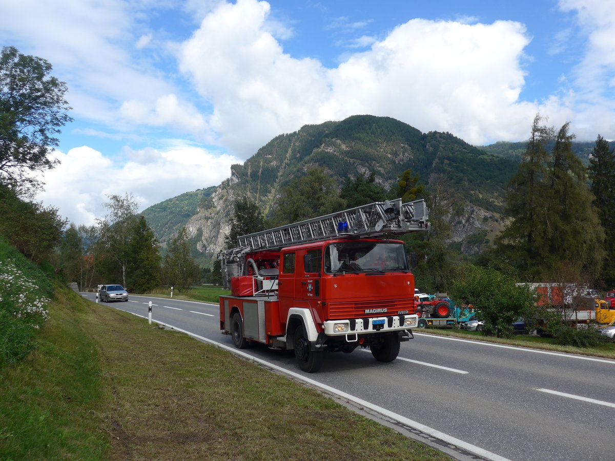 (184'946) - Feuerwehr, Bad Ragaz - SG 1760 - Magirus-Iveco am 16. September 2017 in Cazis, Bndner Arena