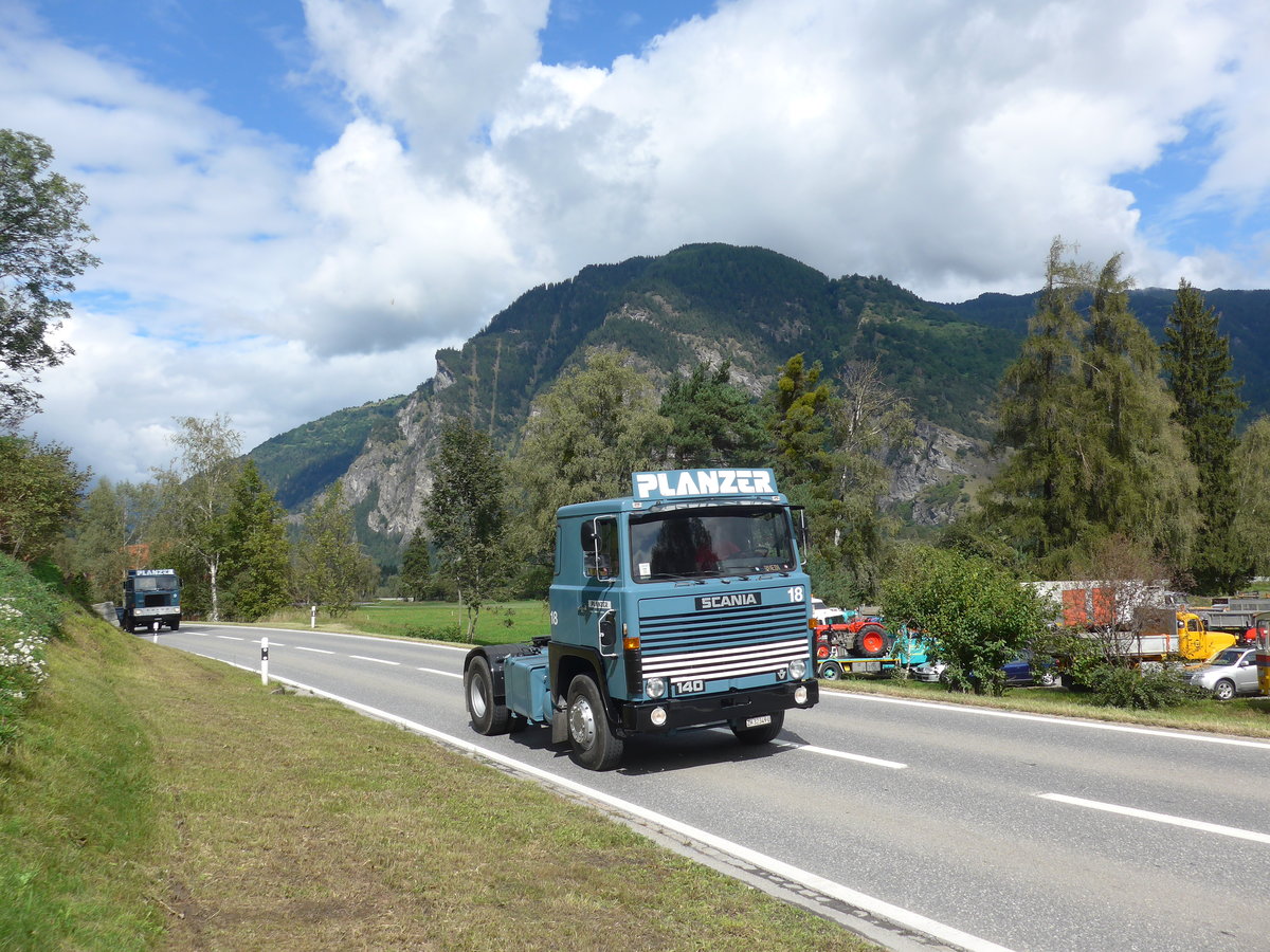 (184'968) - Planzer, Dietikon - Nr. 18/ZH 32'349 U - Scania am 16. September 2017 in Cazis, Bndner Arena
