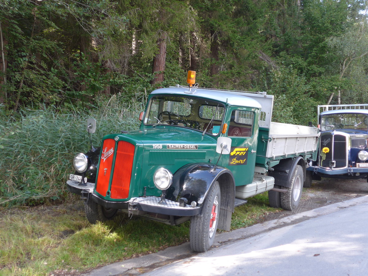 (184'978) - Frei, Davos - GR 744 U - Saurer am 16. September 2017 in Cazis, Bndner Arena