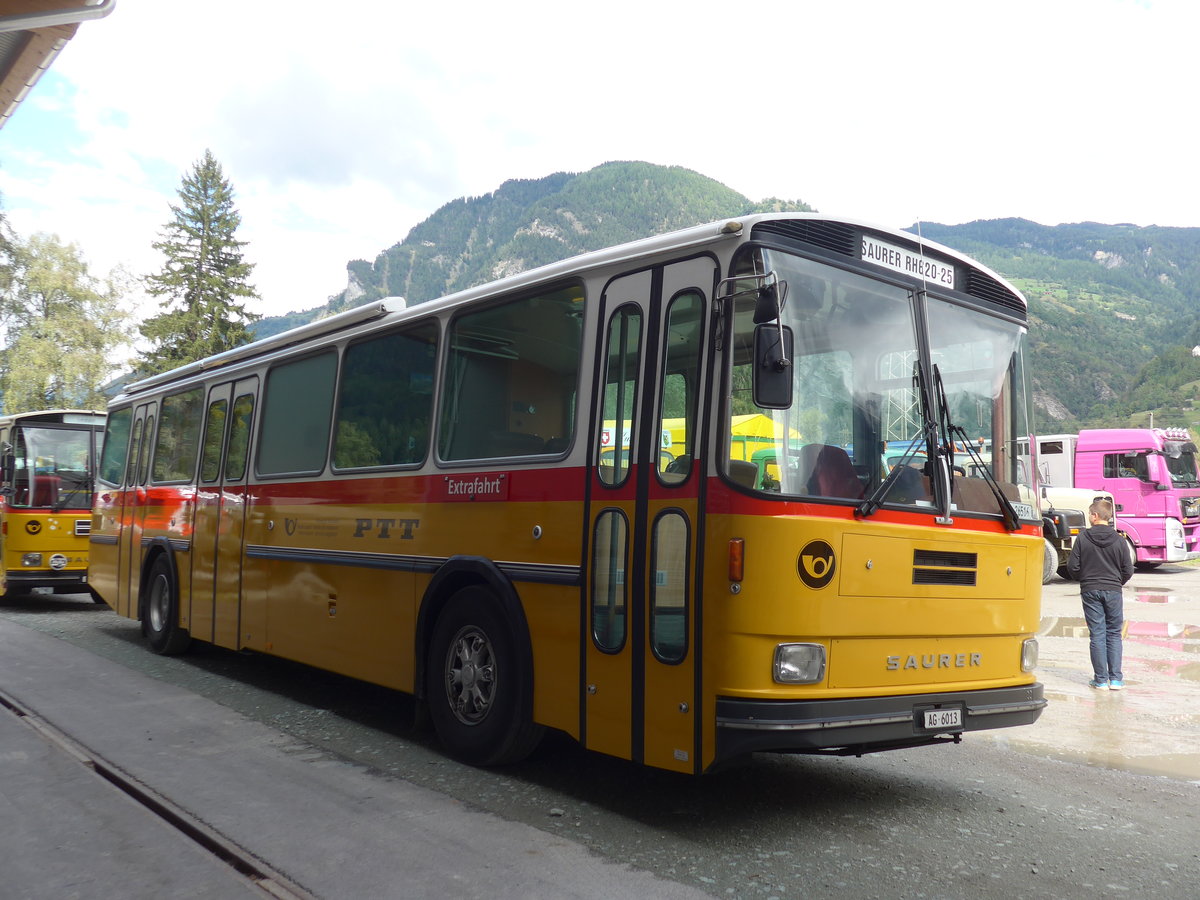 (184'996) - Gloor, Staufen - AG 6013 - Saurer/Hess (ex ALMAT, Tagelswangen; ex P 26'516) am 16. September 2017 in Cazis, Bndner Arena