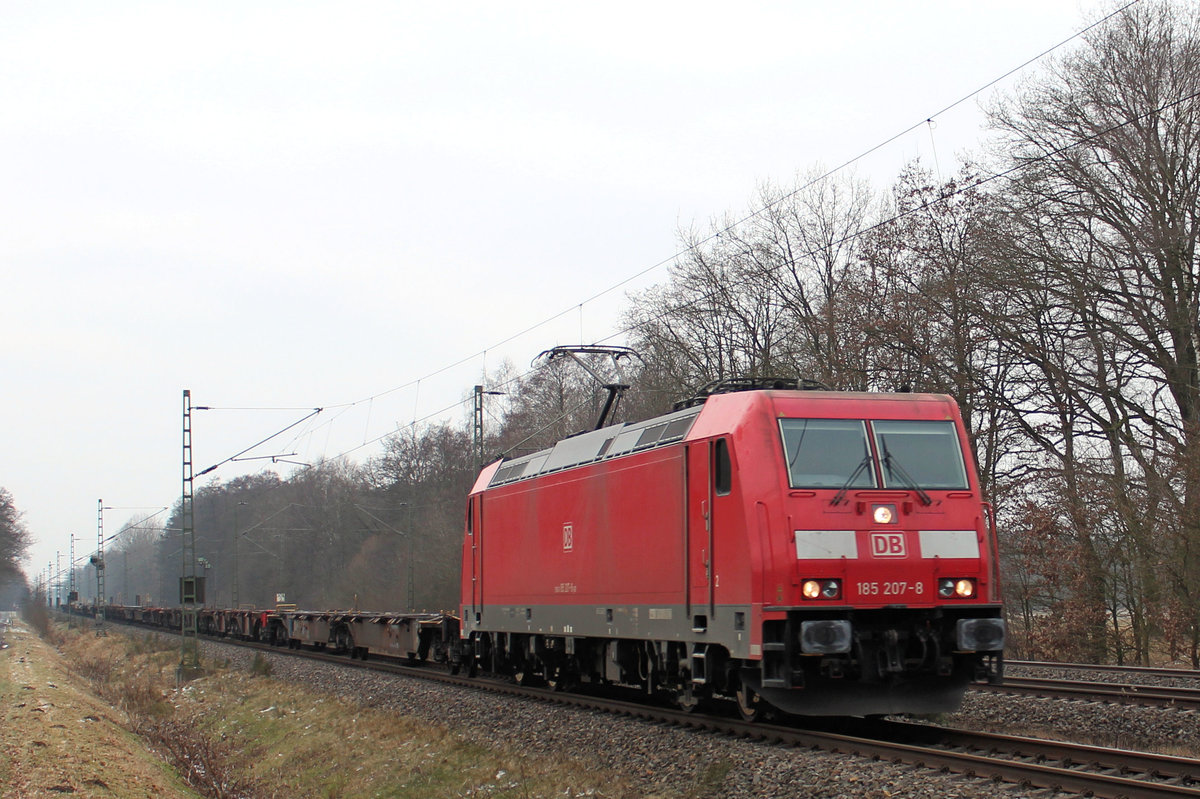 185 207-8 am 12.02.2017 in Tostedt - Dreihausen.