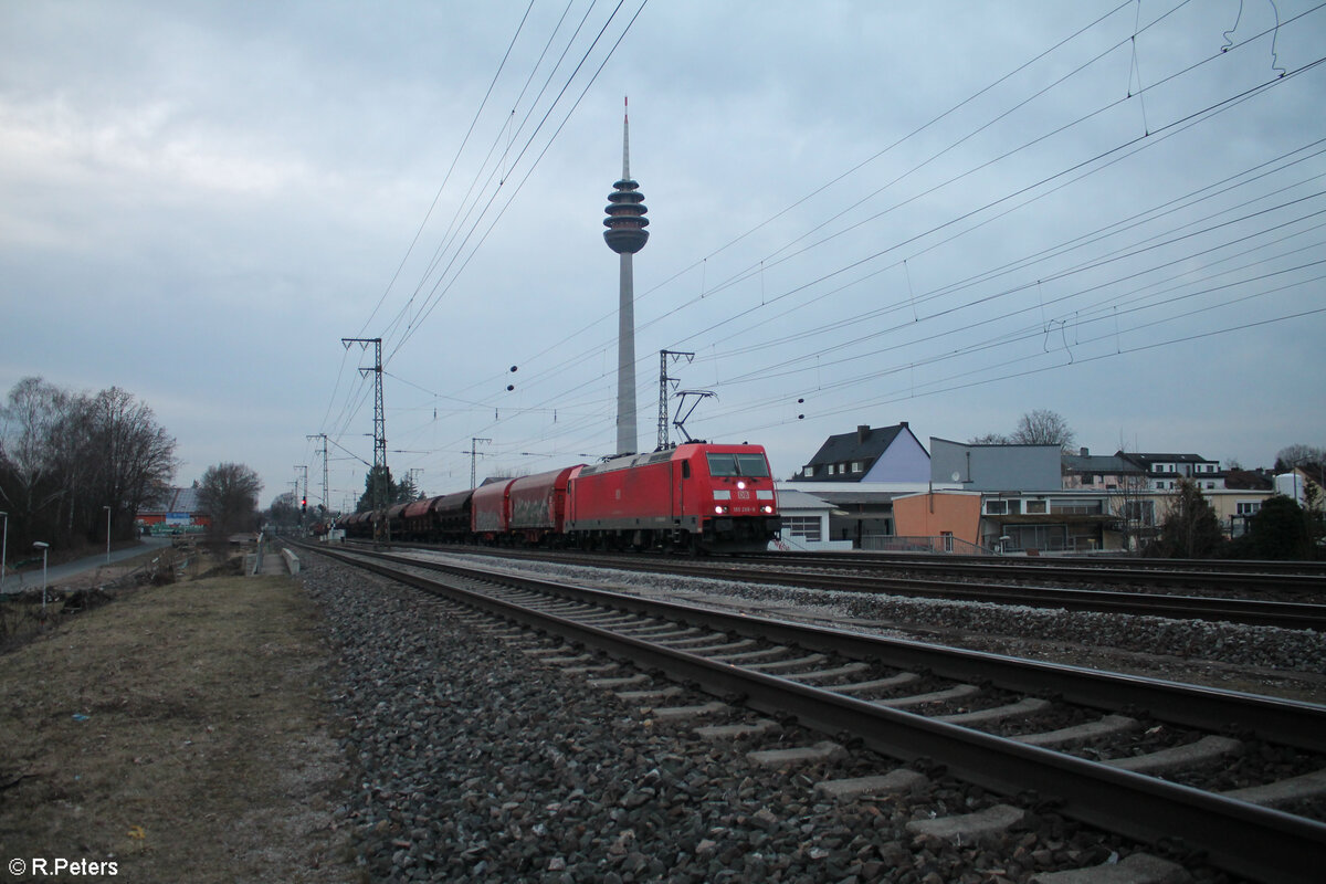 185 288-8 mit einem gemischten Güterzug in Nürnberg Hohe Marter.30.01.24