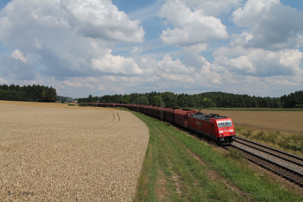 185 312-6 mit dem Kohlependel nach Stahlwerk Lins bei Dettenhofen. 23.07.14