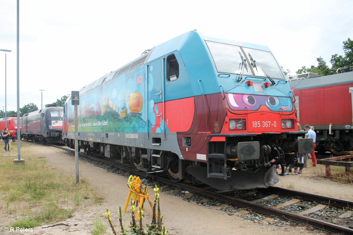 185 367-0  Günni  beim Tag der offenen Tür im Rangierbahnhof Nürnberg. 29.07.23