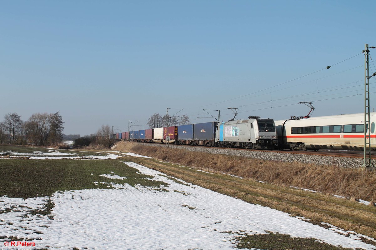 185 680-6  Lecker Technik  zieht ein KLV bei Moosham. 11.02.17