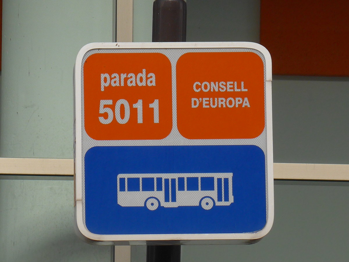 (185'501) - Bus-Haltestelle - Andorra la Vella, Consell d'Europa - am 28. September 2017