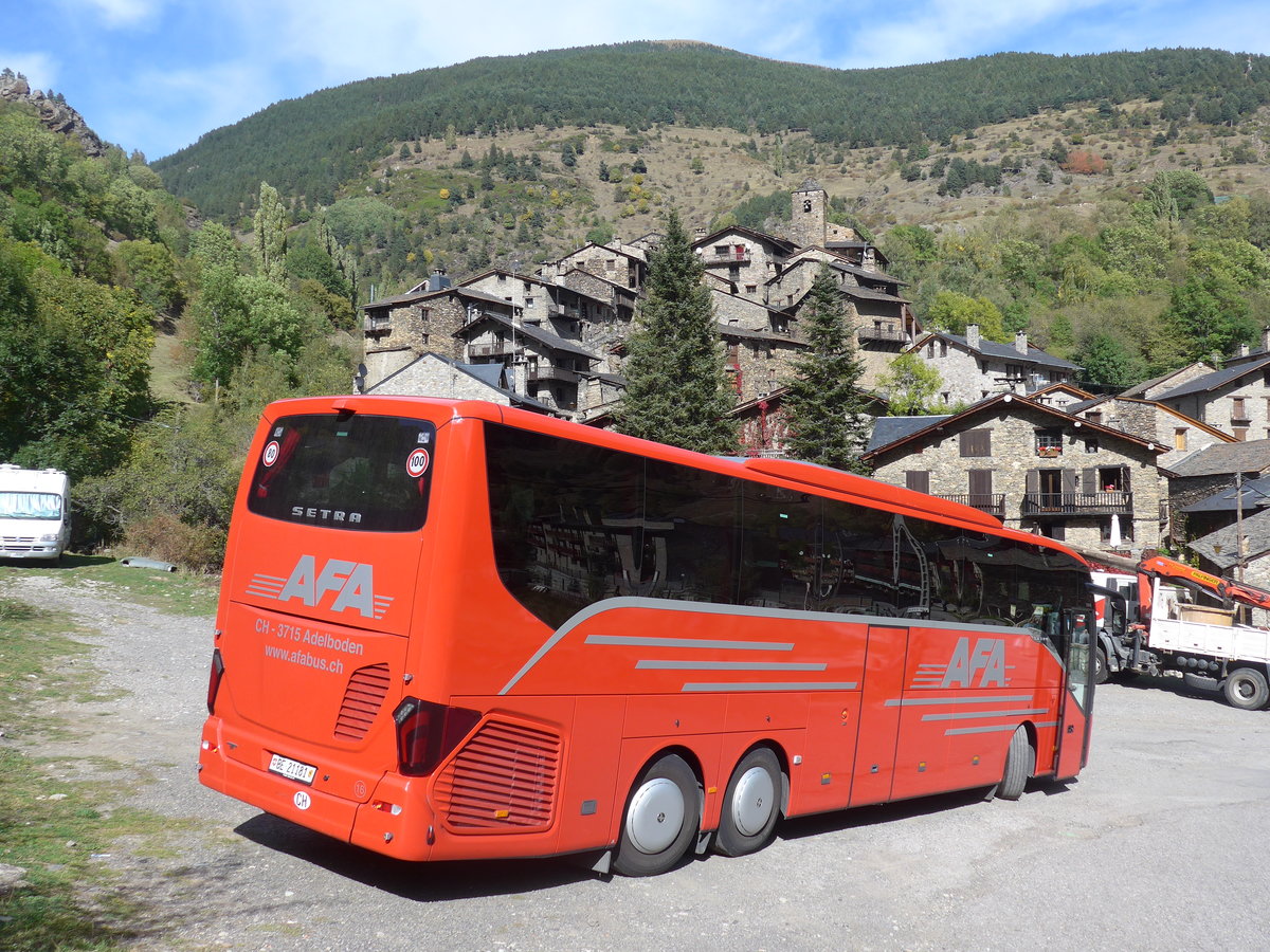 (185'547) - Aus der Schweiz: AFA Adelboden - Nr. 16/BE 21'181 - Setra am 28. September 2017 in Os de Civis