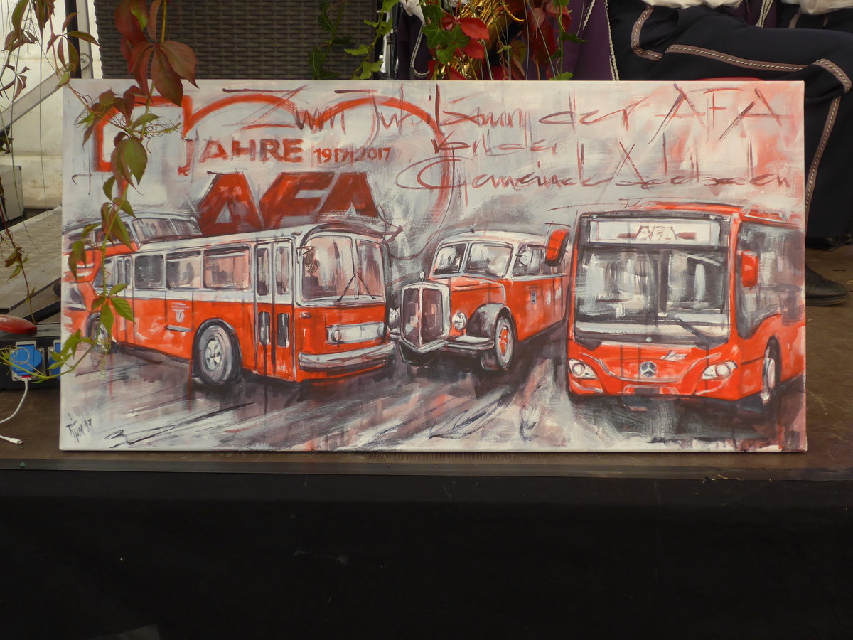 (185'799) - Geschenk der Gemeinde Adelboden zum Jubilum 100 Jahr Automobilverkehr Frutigen-Adelboden am 8. Oktober 2017 in Adelboden