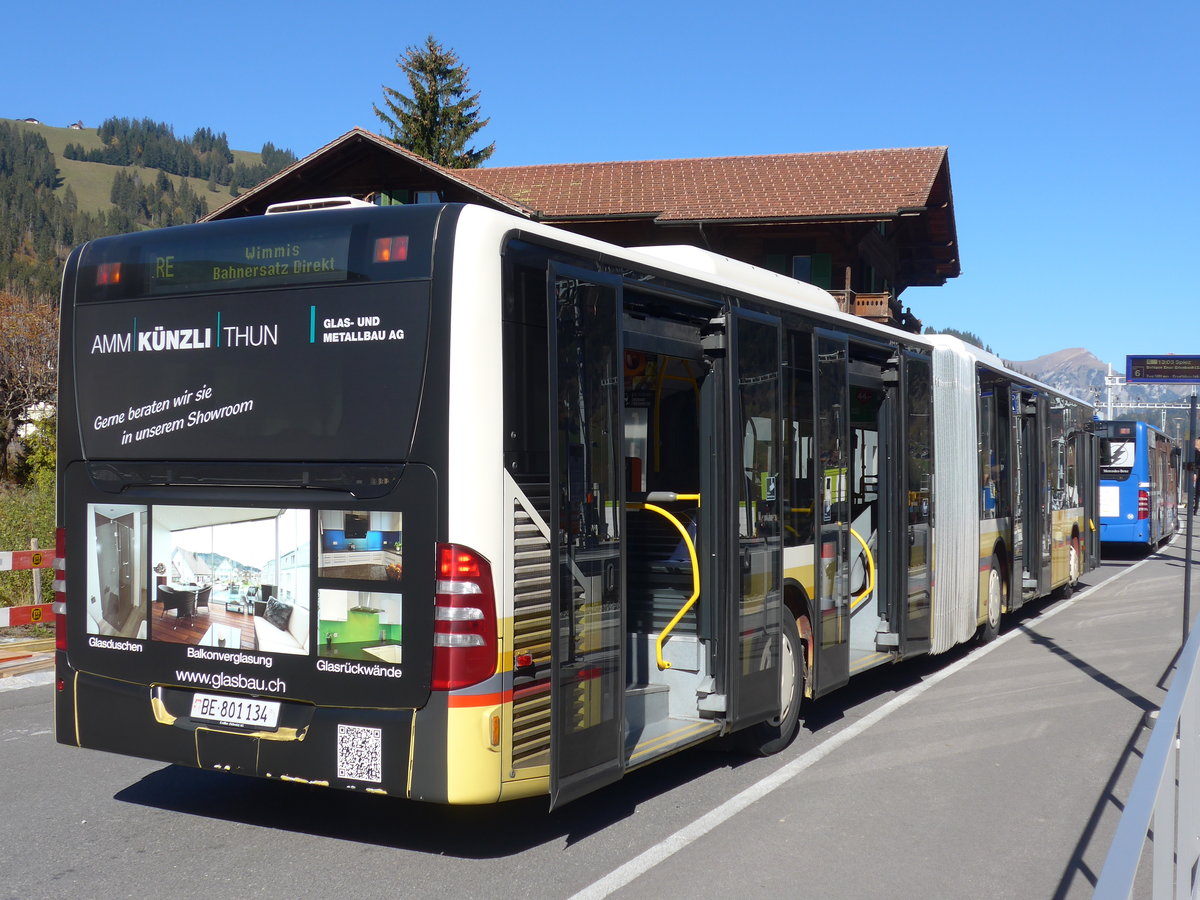 (185'896) - STI Thun - Nr. 134/BE 801'134 - Mercedes am 16. Oktober 2017 beim Bahnhof Zweisimmen