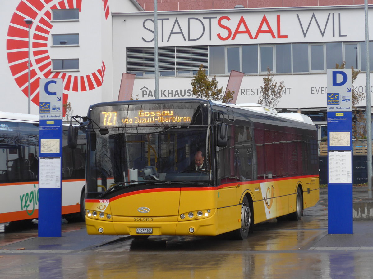 (186'117) - Schmidt, Oberbren - SG 267'103 - Solaris am 27. Oktober 2017 beim Bahnhof Wil