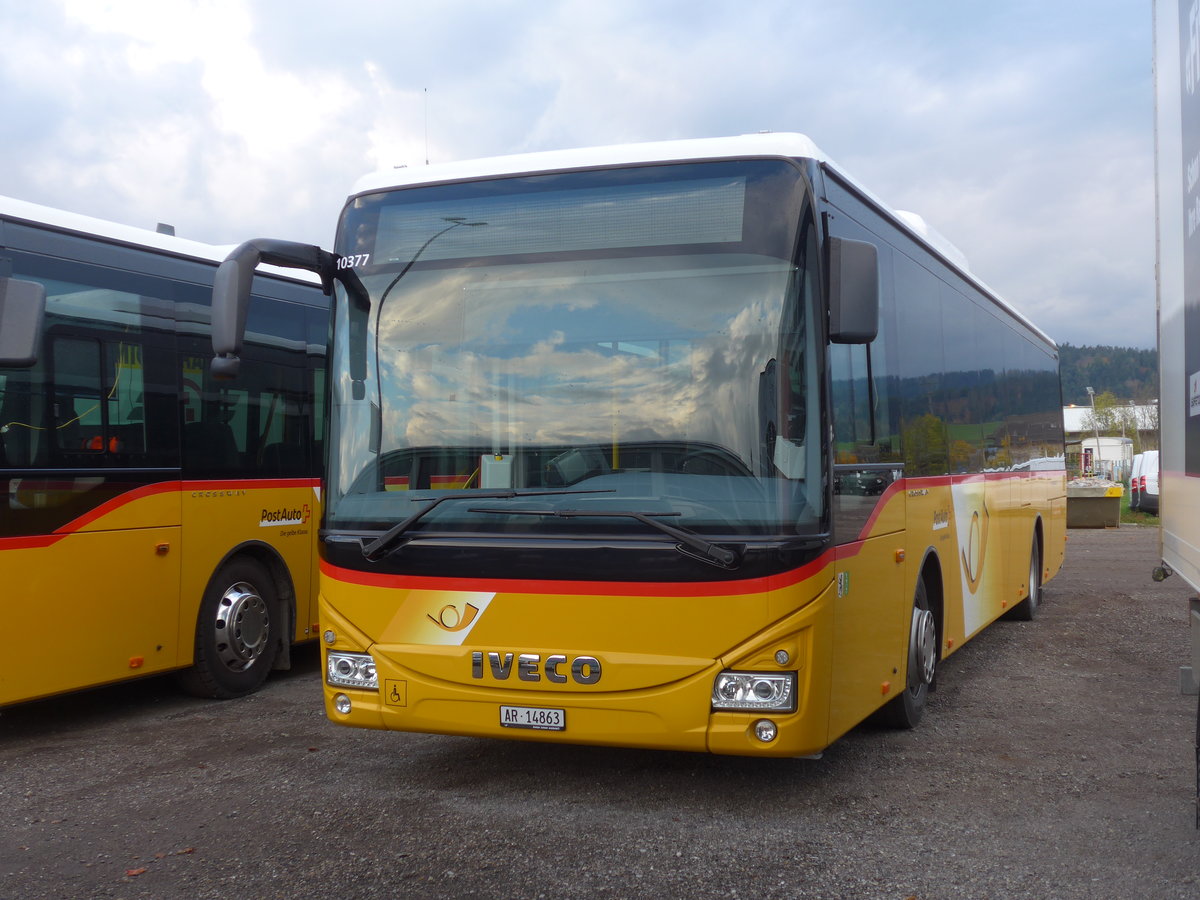 (186'128) - PostAuto Ostschweiz - AR 14'863 - Iveco am 27. Oktober 2017 in Wil, Larag