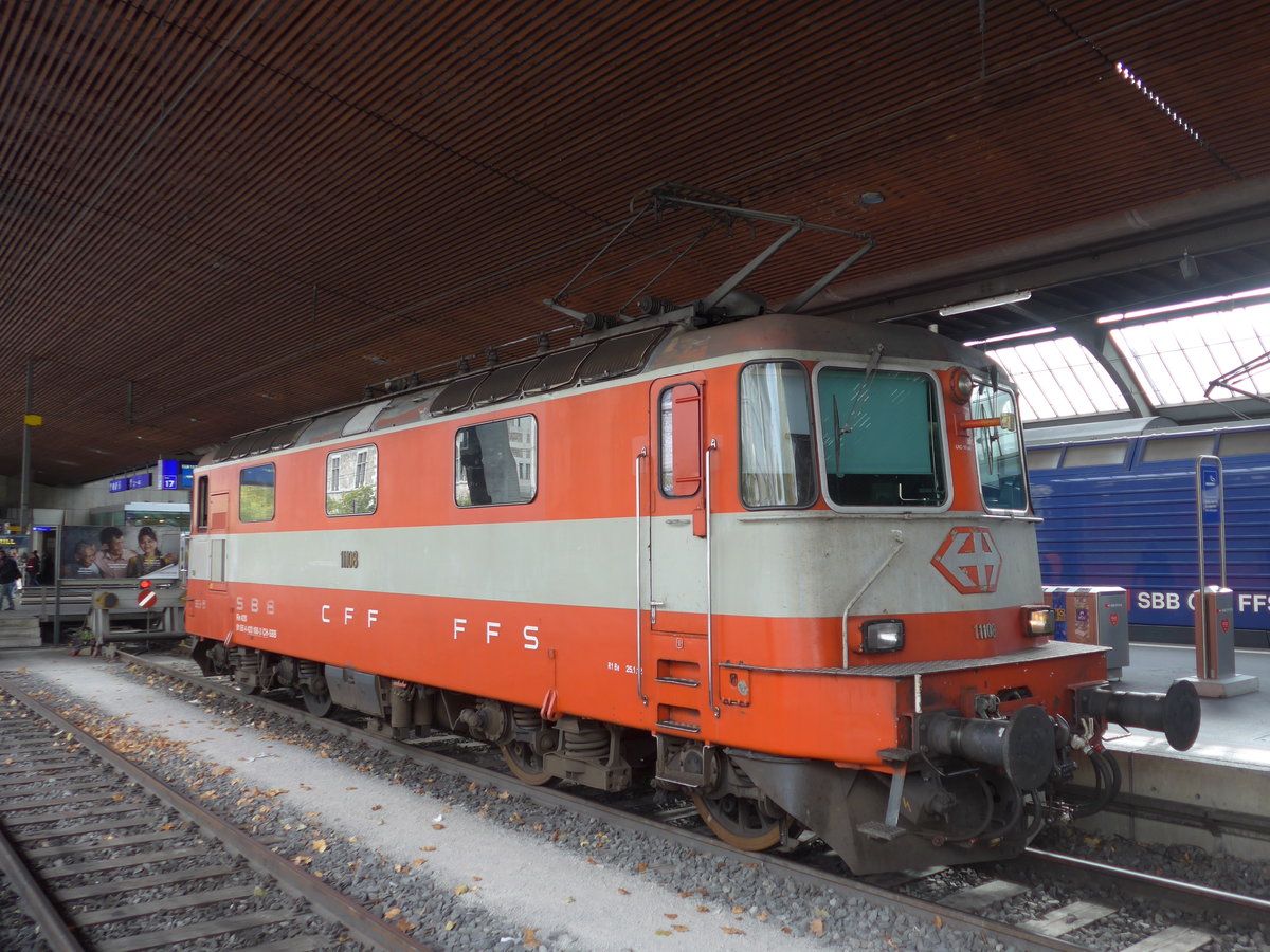 (186'149) - SBB-Lokomotive - Nr. 11'108 - am 27. Oktober 2017 im Hauptbahnhof Zrich