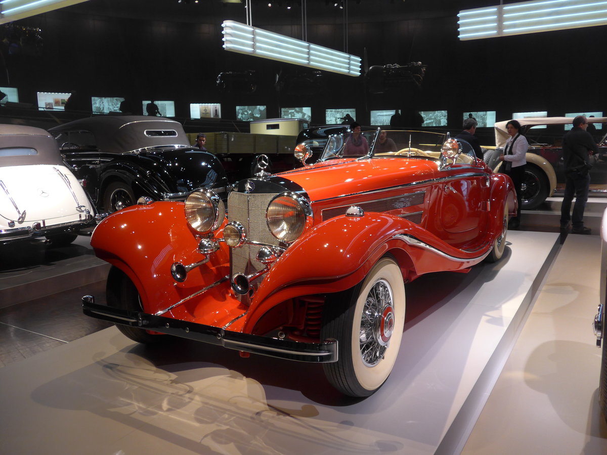 (186'335) - Mercedes-Benz 500 K Spezial-Roadster von 1936 am 12. November 2017 in Stuttgart, Mercedes-Benz Museum