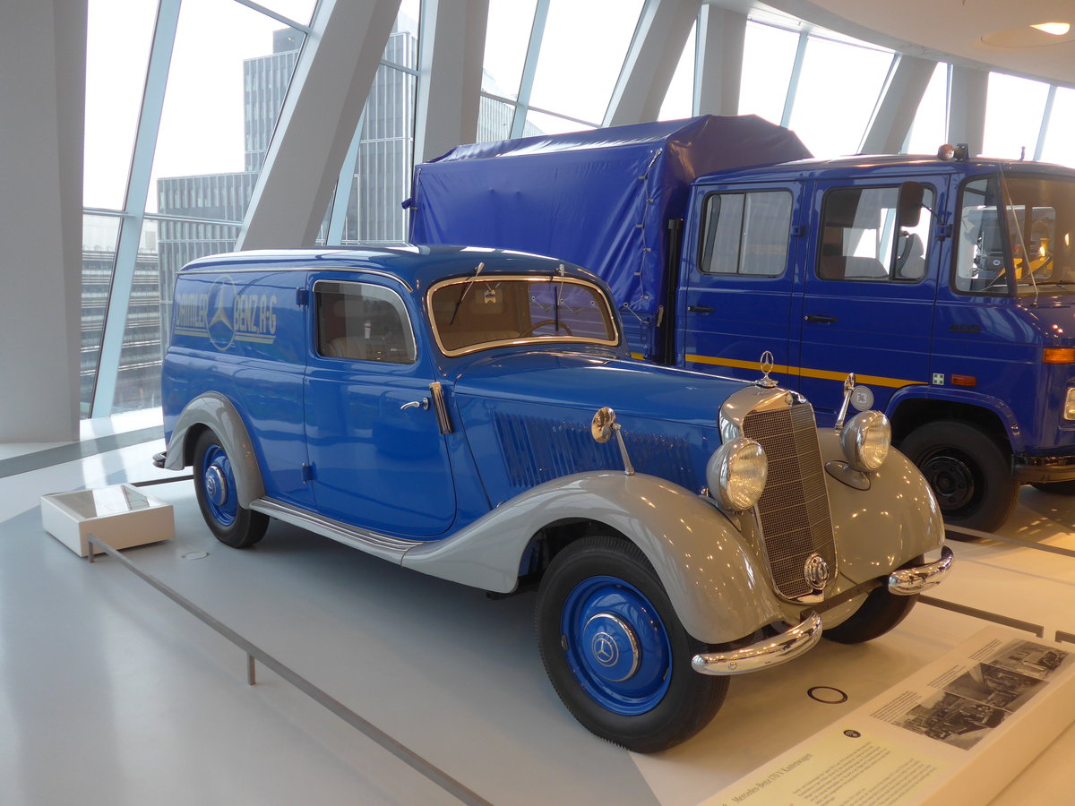 (186'419) - Mercedes-Benz 170 V Kastenwagen von 1952 (Daimler-Benz A-G) am 12. November 2017 in Stuttgart, Mercedes-Benz Museum