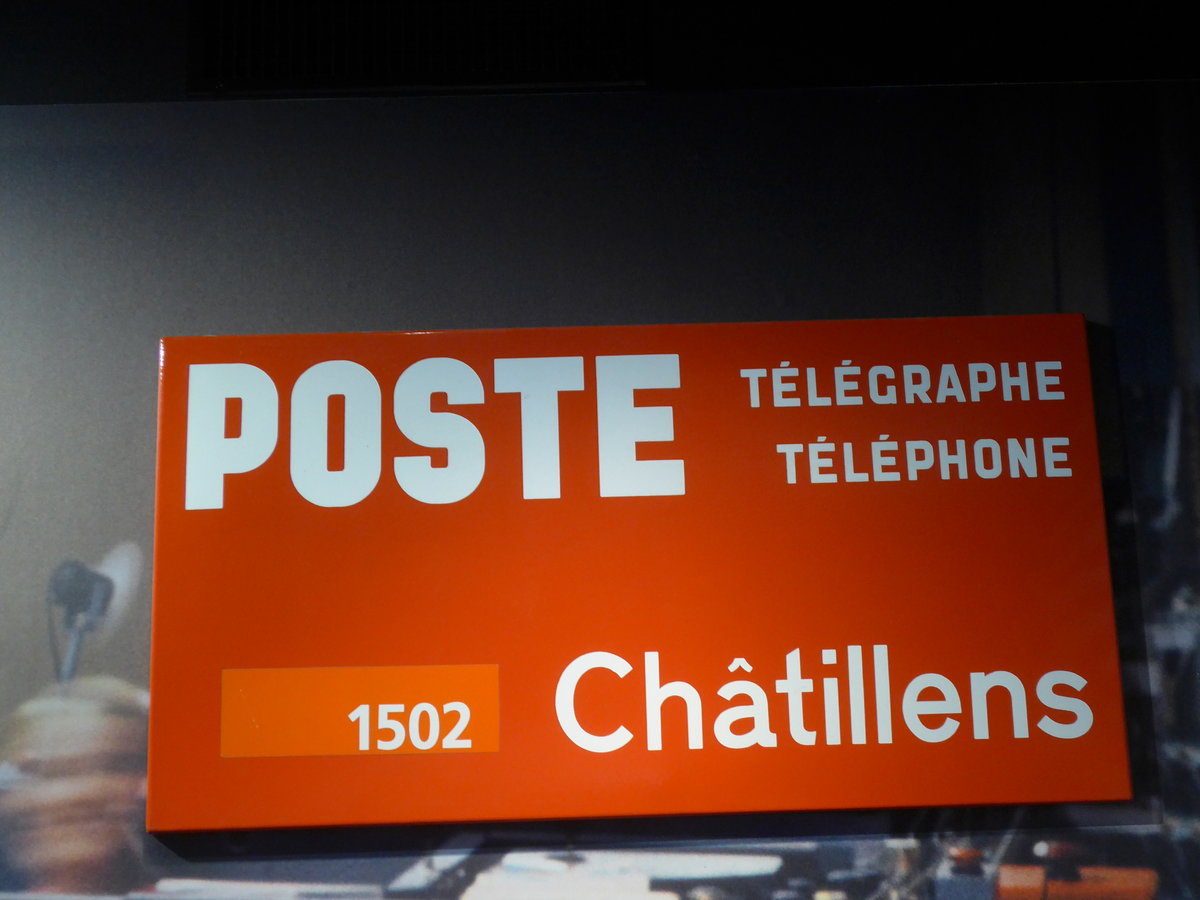 (186'548) - Altes Post-Schild - 1502 Chtillens - am 19. November 2017 in Bern, Museum fr Kommunikation