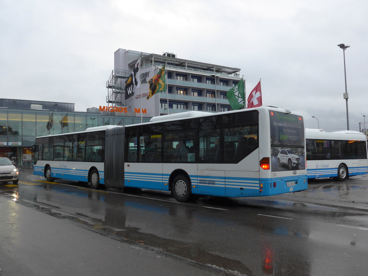 (186'957) - WilMobil, Wil - Nr. 292/SG 338'841 - Mercedes (ex RTB Altsttten Nr. 1) am 14. Dezember 2017 beim Bahnhof Wil