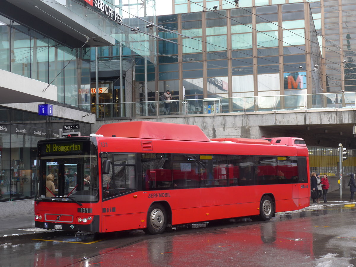 (187'061) - Bernmobil, Bern - Nr. 131/BE 624'131 - Volvo am 18. Dezember 2017 beim Bahnhof Bern